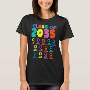Colourful Class Of 2035 Checklist Kindergarten Gro T-Shirt
