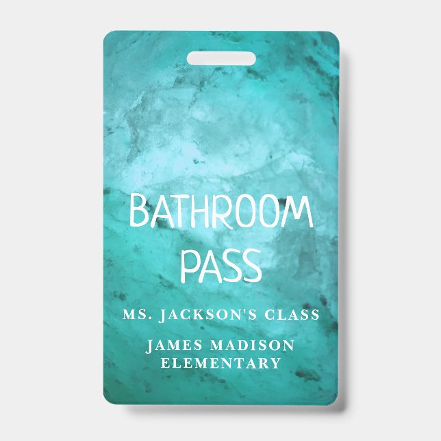 Colourful Classic Back To School Bathroom Hall Pas ID Badge (Front)