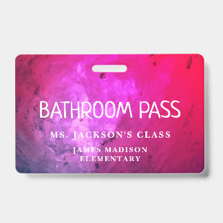 Colourful Classic Back To School Bathroom Hall Pas ID Badge