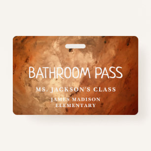 Colourful Classic Back To School Bathroom Hall Pas ID Badge