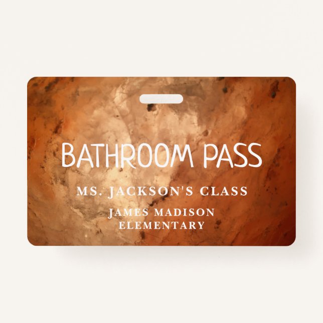 Colourful Classic Back To School Bathroom Hall Pas ID Badge (Front)
