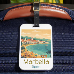 Colourful Classic Marbella Spain Travel Elegant Ar Luggage Tag