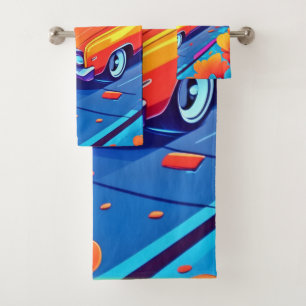 Colourful Classic Ride Design Bath Towel Set