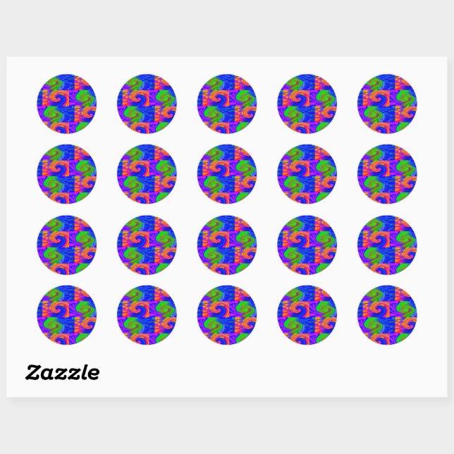 Colourful Classic Round Sticker (Sheet)