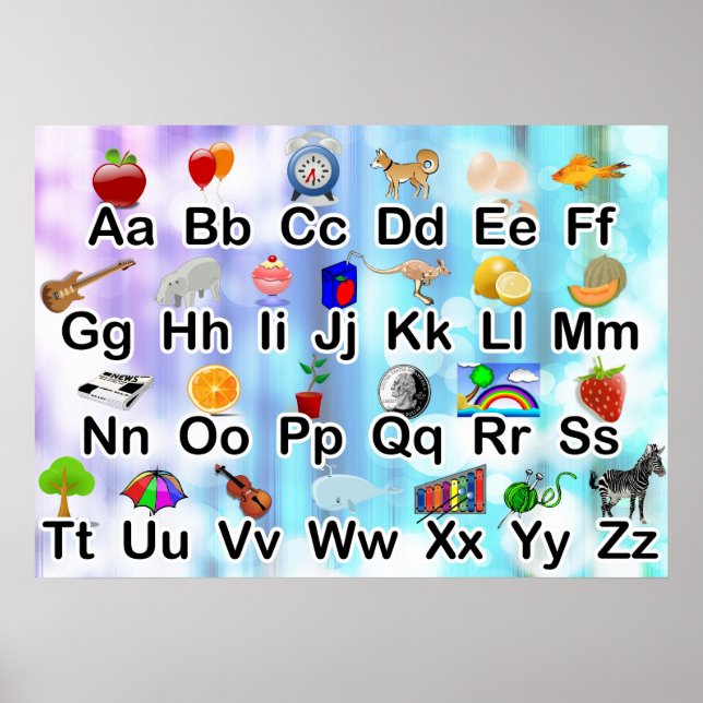 Colourful Classroom ABC Alphabet Poster (Front)