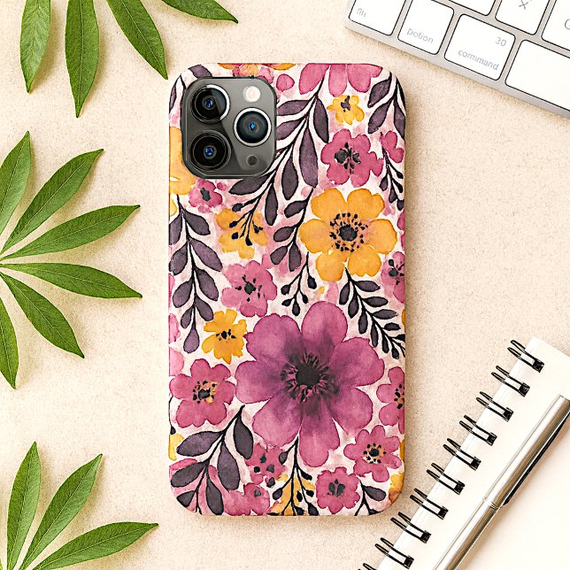 Colourful Classy Delicate Watercolor Flowers Case-Mate iPhone Case (Creator Uploaded)