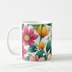 Colourful Classy Fun Floral Spring Flower Pattern Coffee Mug
