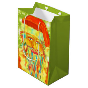 "Colourful Claus" Digital Art Santa Medium Gift Bag
