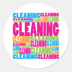 Colourful Cleaning Classic Round Sticker