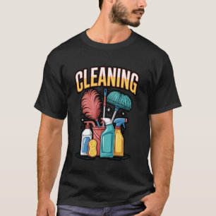 Colourful Cleaning Tools Illustration T-Shirt