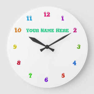 Colourful Clock Custom Text Your Fonts and Colours
