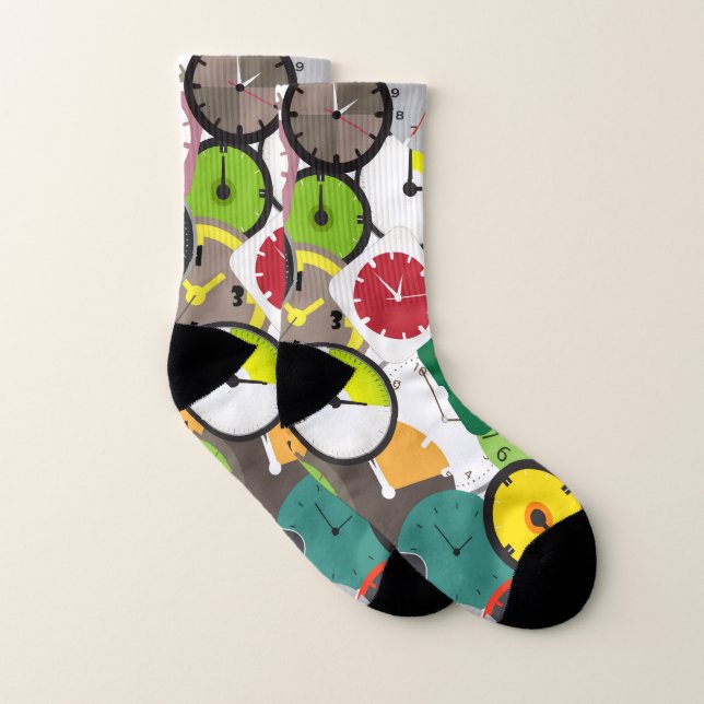 Colourful Clock Patterns Socks (Pair)