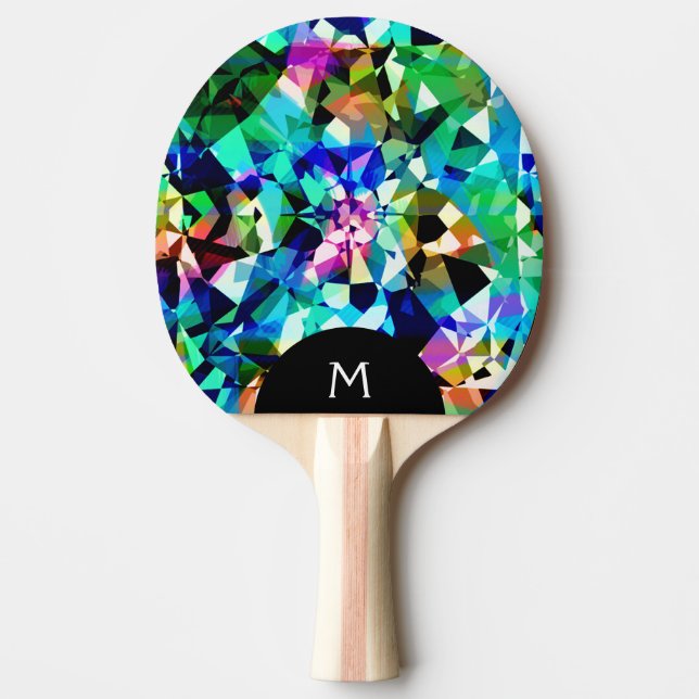 Colourful Close Up Diamonds Cut Pattern Ping Pong Paddle (Front)