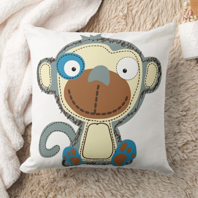 Colourful Cloth Monkey for Kids Cushion (Blanket)