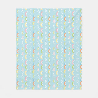 Colourful Cloud and Rainbow Seamless Fleece Blanket