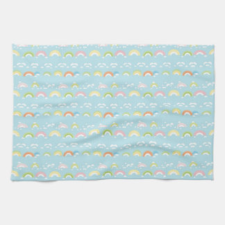 Colourful Cloud and Rainbow Seamless Tea Towel