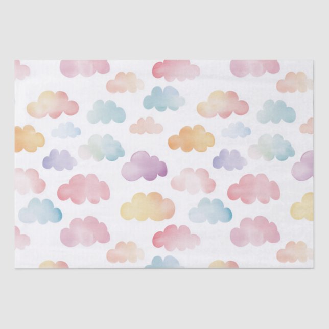 Colourful clouds baby gift  tissue paper (Front)