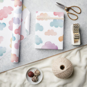 Colourful clouds baby gift Wrapping Paper