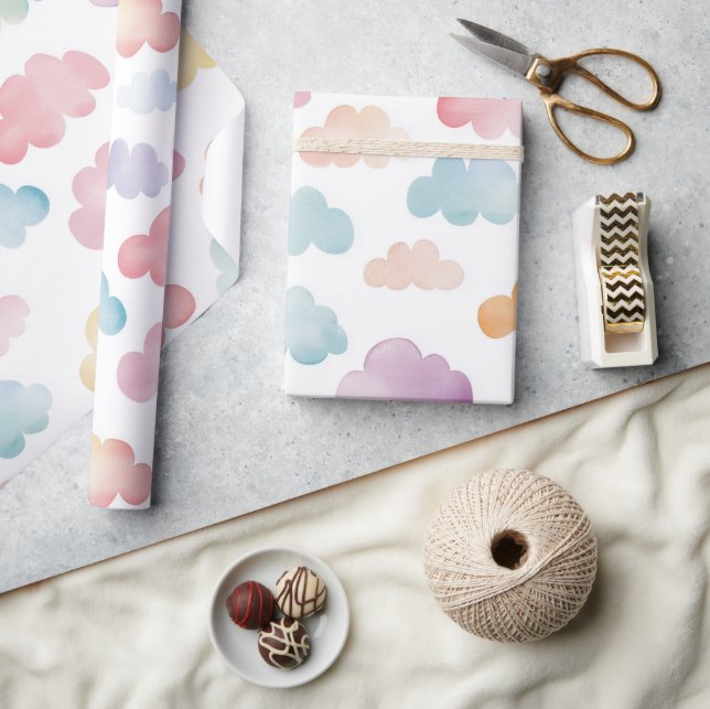 Colourful clouds baby gift Wrapping Paper (Crafts)