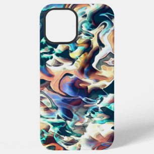 Colourful clouds carved in shades of blue and brow iPhone 12 pro max case