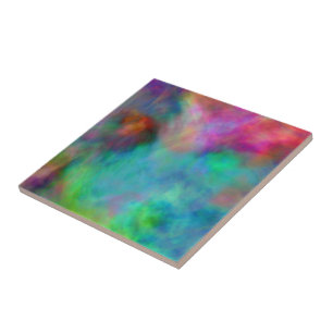 Colourful clouds ceramic tile