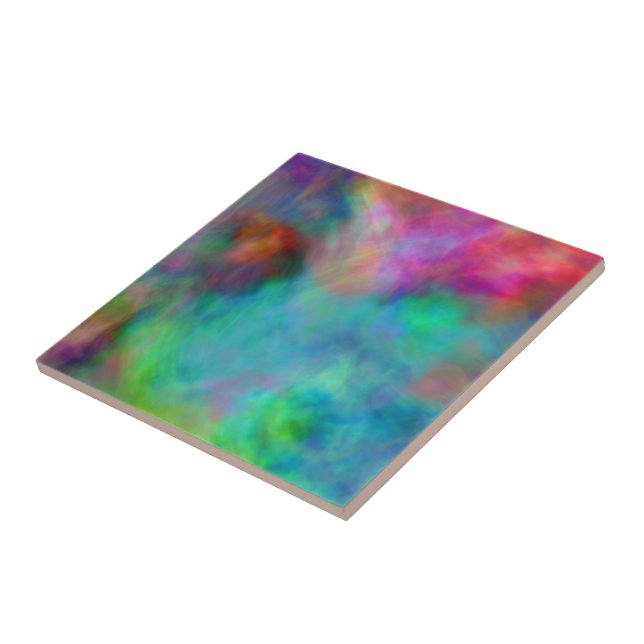 Colourful clouds ceramic tile (Side)