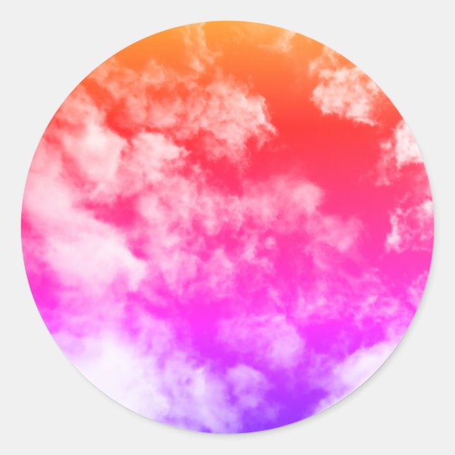 Colourful Clouds - Classic Round Sticker (Front)