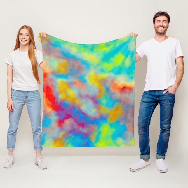 Colourful clouds  fleece blanket (In Situ)
