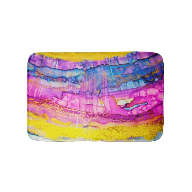 Colourful clouds macro, ink splatter. bath mat (Front)