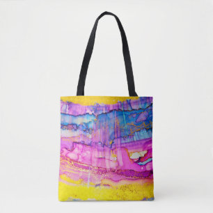 Colourful clouds macro, ink splatter. tote bag