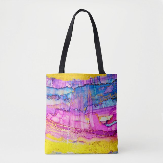 Colourful clouds macro, ink splatter. tote bag (Front)