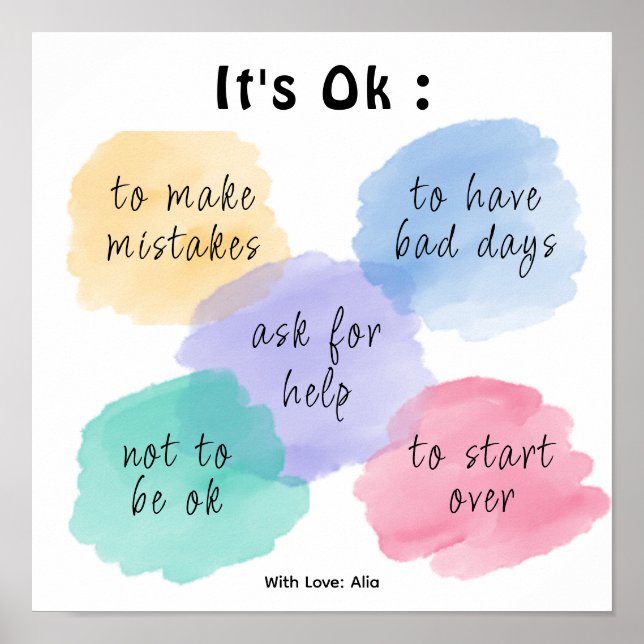 Colourful clouds Motivational School  Poster (Front)