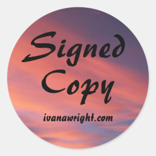 Colourful Clouds Sunrise Photo Signed Copy with UR Classic Round Sticker