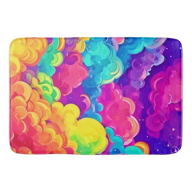 Colourful Cloudscape Art Bath Mat (Front)