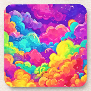 Colourful Cloudscape Art Coaster