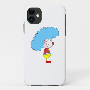 Colourful Clown Cartoon. Blue Hair. iPhone 11 Case