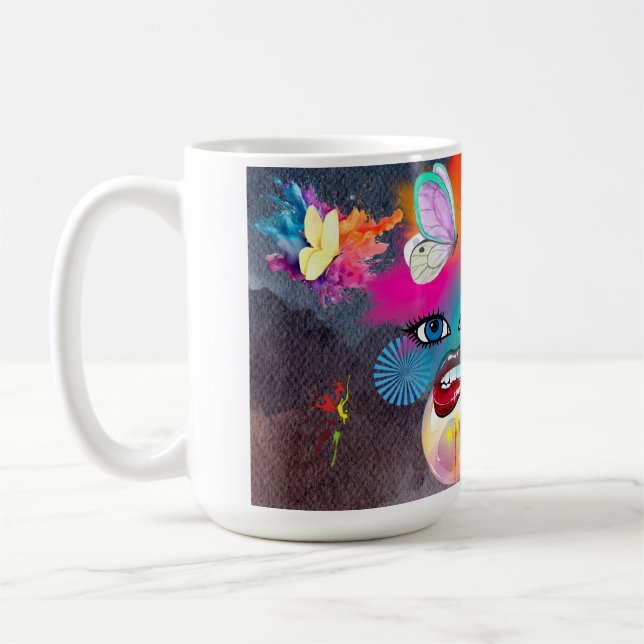 Colourful Clown Character Coffee Mug (Left)