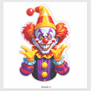 Colourful Clown Character In Bright Costume