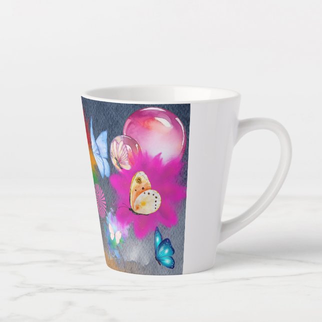 Colourful Clown Character Latte Mug (Right)