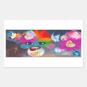 colourful Clown Character Rectangular Sticker