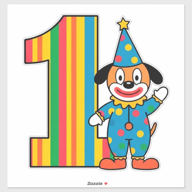 Colourful Clown With Rainbow Number (Sheet)