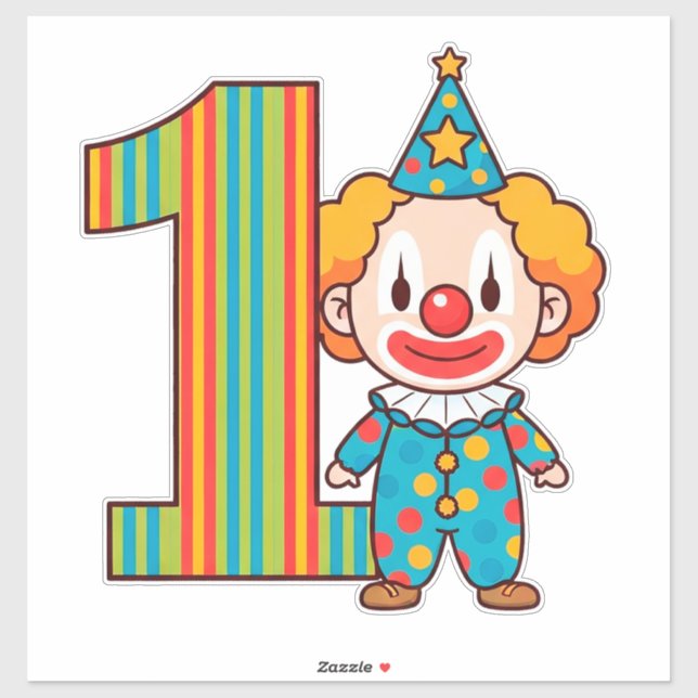 Colourful Clown With Rainbow Number (Sheet)