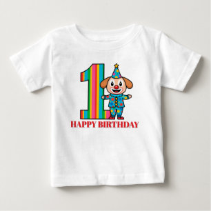 Colourful Clown With Rainbow Number Baby T-Shirt