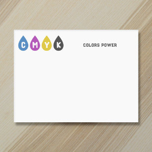 Colourful CMYK Ink Drops Post-it Notes