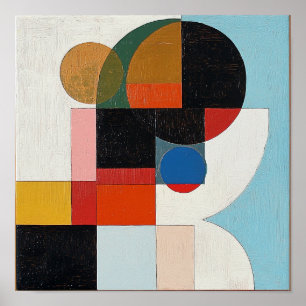 Colourful Coastal Decor Line Abstract  Wall Art Po