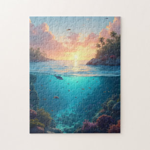 Colourful coastal inlet jigsaw puzzle