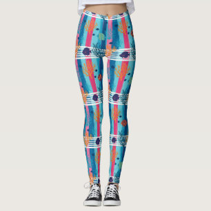 Colourful Coastal Sea Life Pattern (11) Leggings