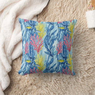 Colourful Coastal Sea Life Pattern (1) Cushion