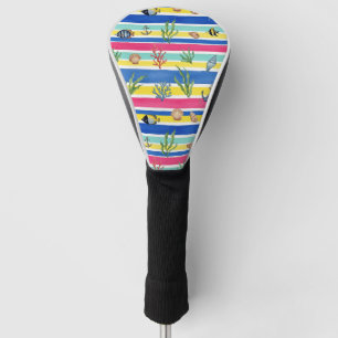 Colourful Coastal Sea Life Pattern (7) Golf Head Cover