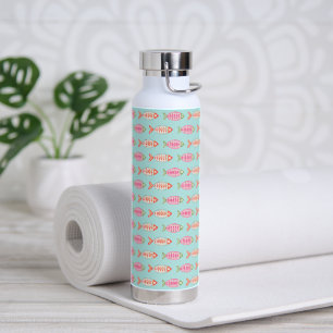 Colourful Coastal Summer Fish Pattern Water Bottle